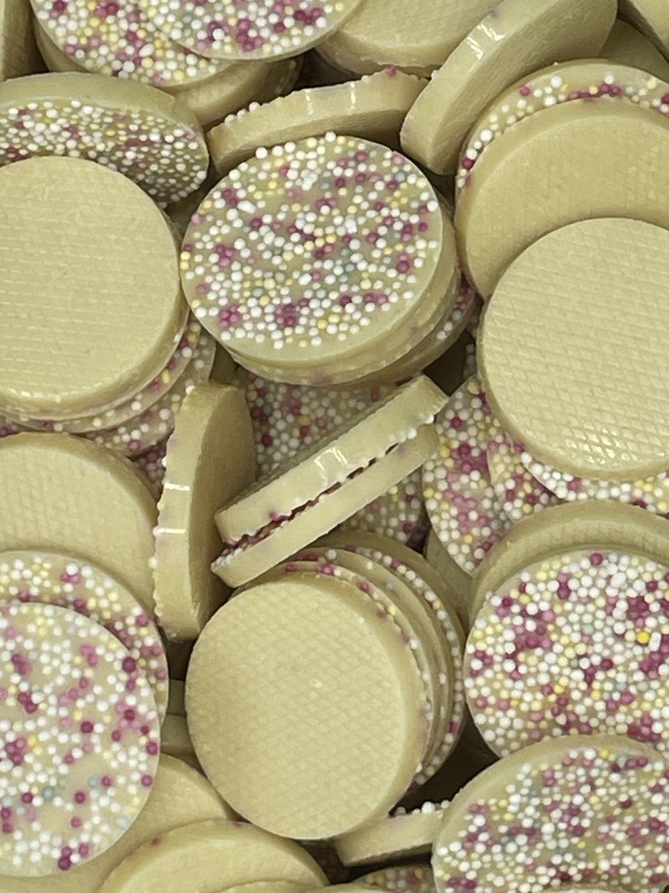 Sprinkled White Chocolate Discs